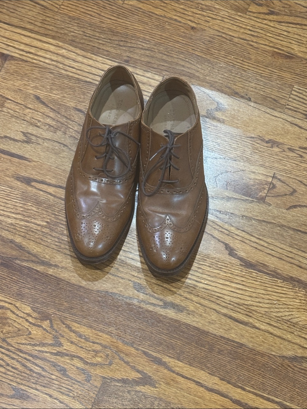 Cole Haan Tan Leather Wingtip Oxfords